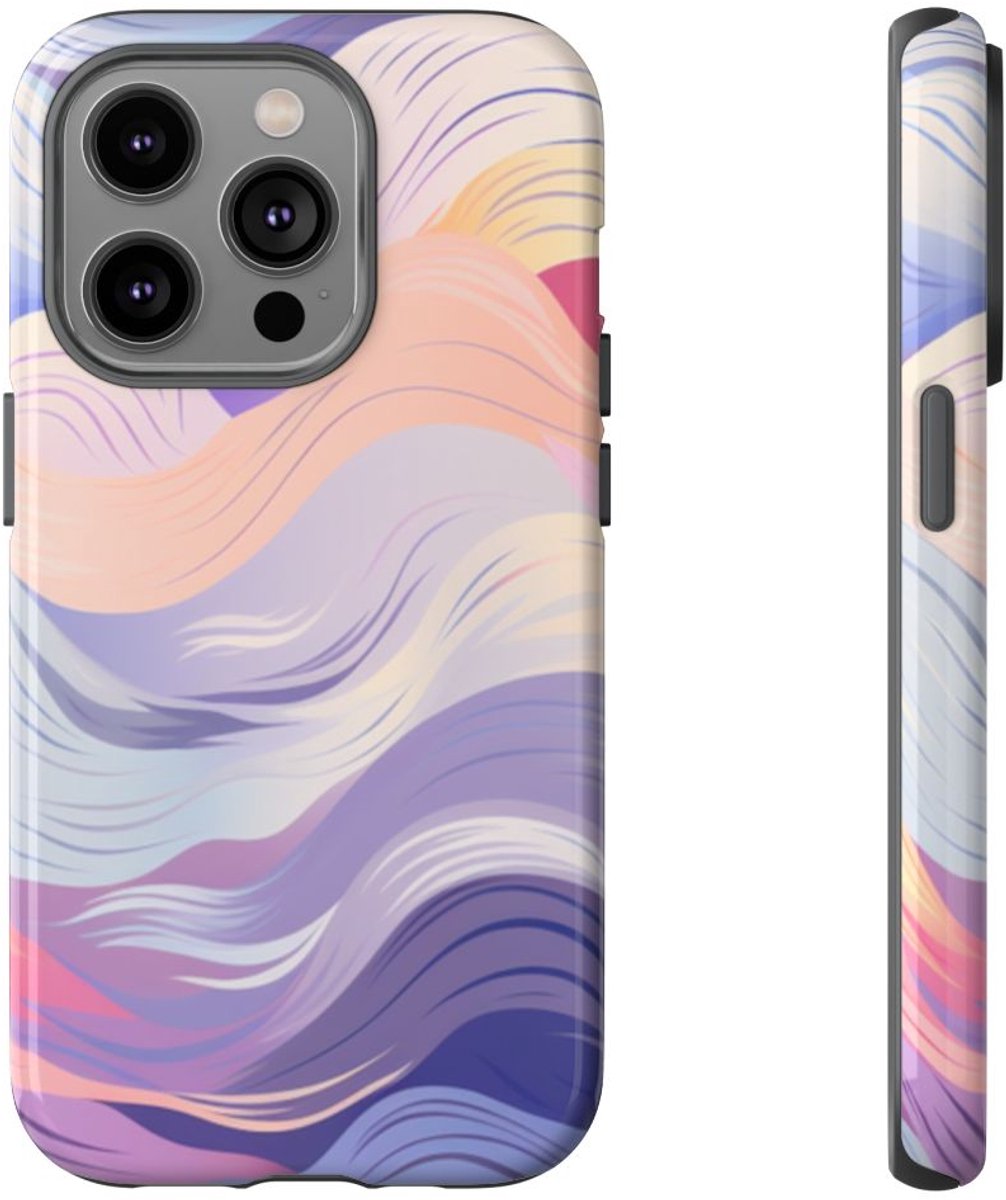 Kleurrijk Abstract Golfpatroon – Telefoonhoesje Geschikt voor iPhone 14 Pro