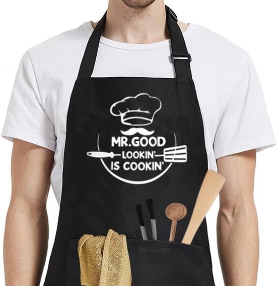 Keukenschort - Professioneel Kookschort - en vuilafstotend voor Dames en Heren - Horeca Sloof - Simpel verstelbaar - Barbecueschorten - Dames Kook Schort - Pottenbakken Schort - Verfschort - 67*77cm