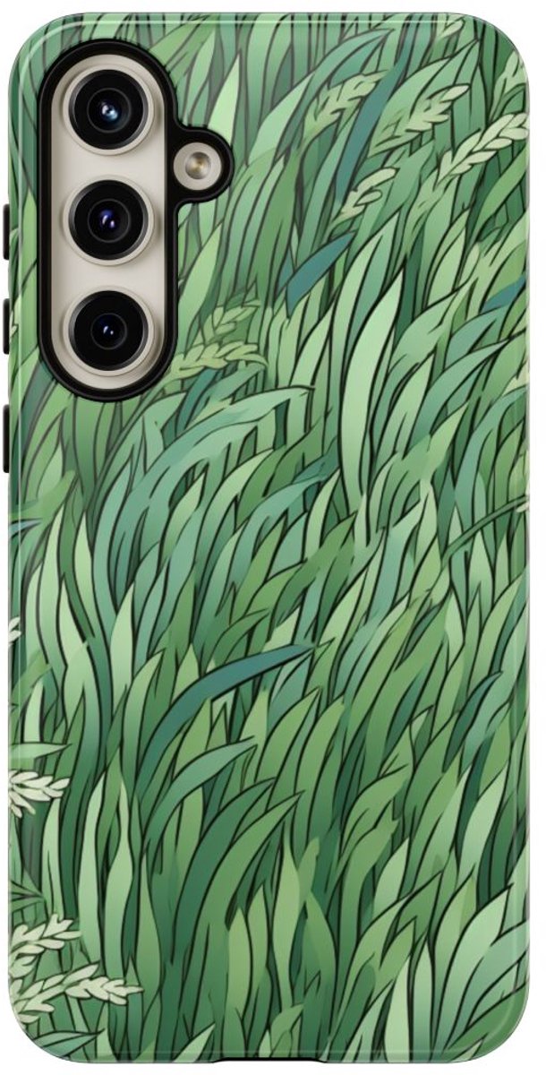 Weelderig Groen Graspatroon – Telefoonhoesje Geschikt voor Samsung Galaxy S24 Plus