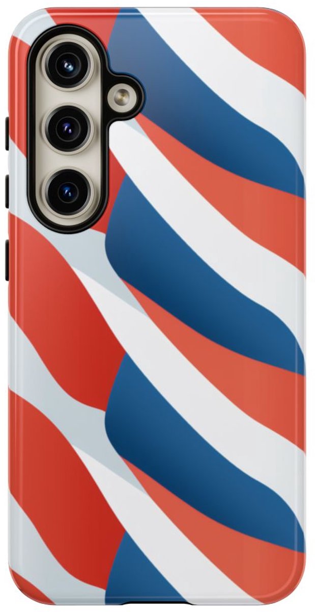 Minimalistisch Frans Vlagpatroon – Telefoonhoesje Geschikt voor Samsung Galaxy S24