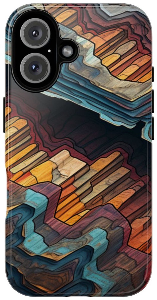 Gelaagde Abstracte Geologische Textuur – Telefoonhoesje Geschikt voor iPhone 16