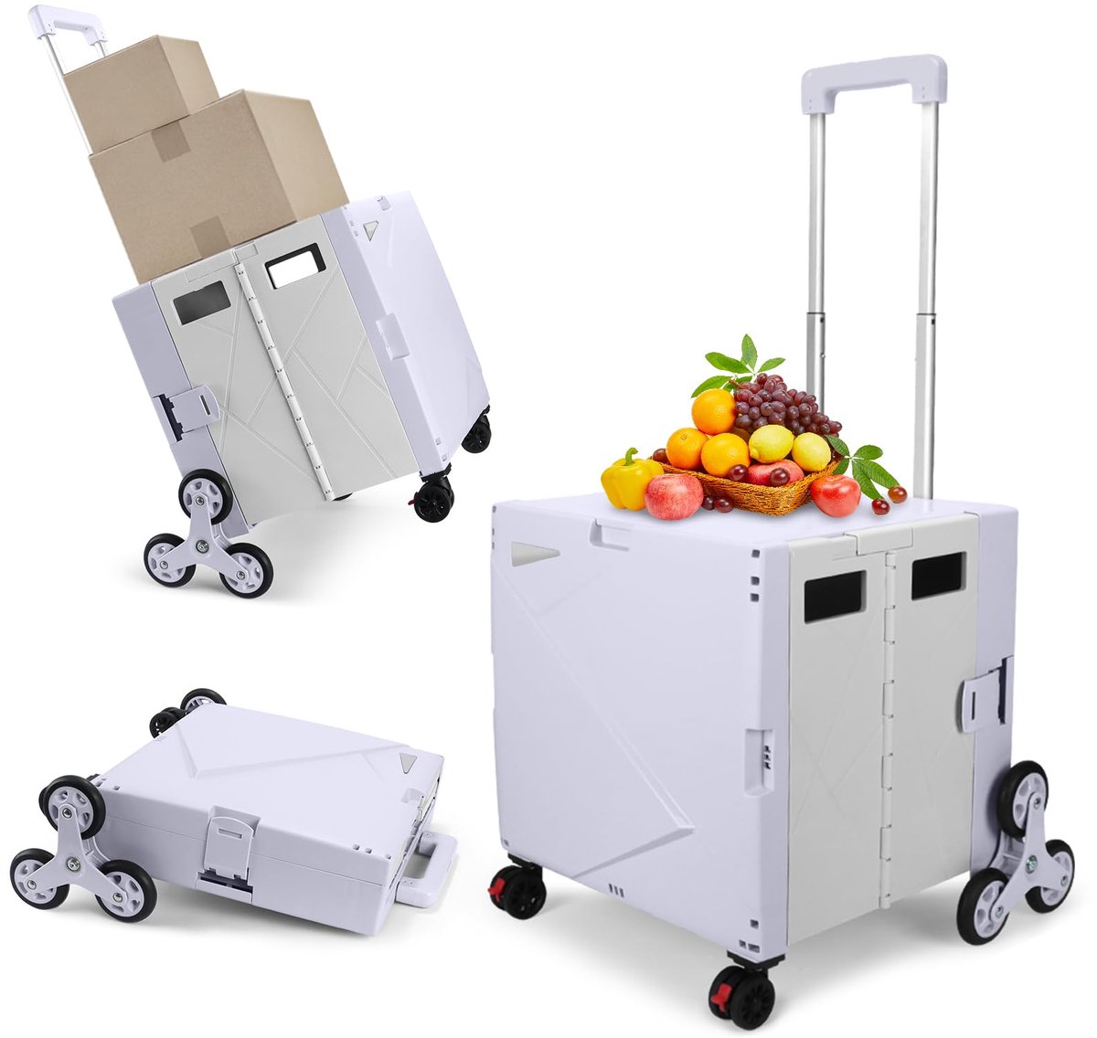 Azomor® Opvouwbare multifunctionele trolley met trapklimwielen en verstelbare handgreep