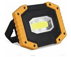 EXCITAT Oplaadbare LED-werklamp - 30W draagbare waterdichte bouwlamp - USB-schijnwerper op batterijen - COB-kampeerlamp - Geschikt voor garages en vissen