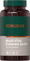 BONUSAN Multi Vital Extensis Actief – 90 Tabletten – Multivitamine voor 50+ – Met B12, Calcium, Magnesium, Ginkgo biloba & Vitamine D – Ondersteunt Botten, Weerstand en Geheugen