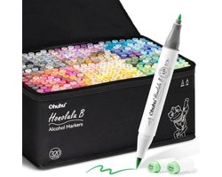 foto van Ohuhu Honolulu B 320 kleuren Alcohol Art Markers Brush & Fine