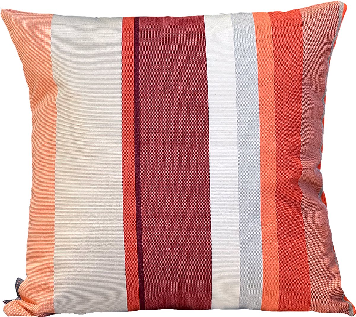 Kleurmeester.nl | binnen - buiten kussen Tomatte - outdoor stof - Duurzame Kwaliteit - Met Rits | 40 x 40 cm | multicolor Gestreept