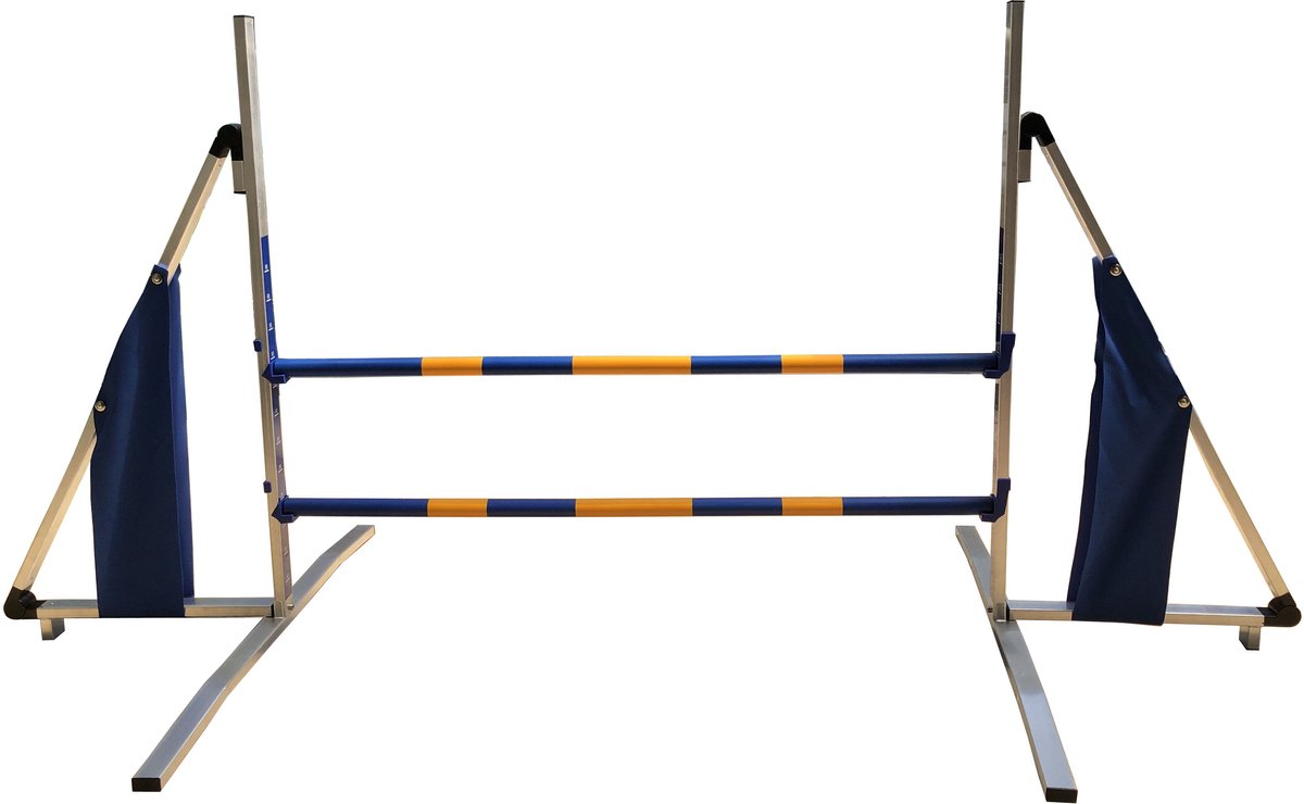 Agility Professionele Sprong Dubbel - 2 Latten - Hoogte Verstelbaar - Honden Training Sport en Wedstrijd - Agility en Behendigheid Hond - Outdoor Agility Toestel