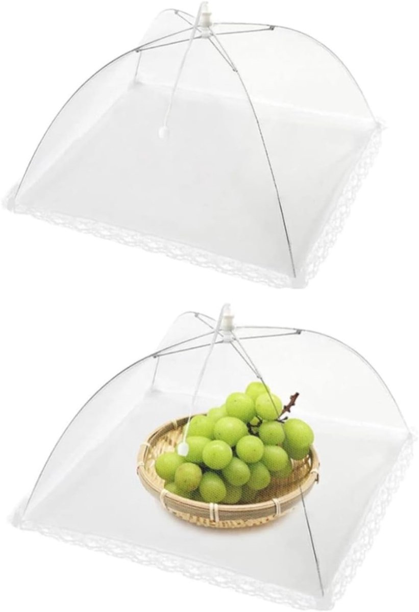 EXCITAT Voedselhoezen - Vliegenhorren - Opvouwbaar - voor BBQ's, Feesten, Buffetten, Kamperen, Picknicks - 2 pack