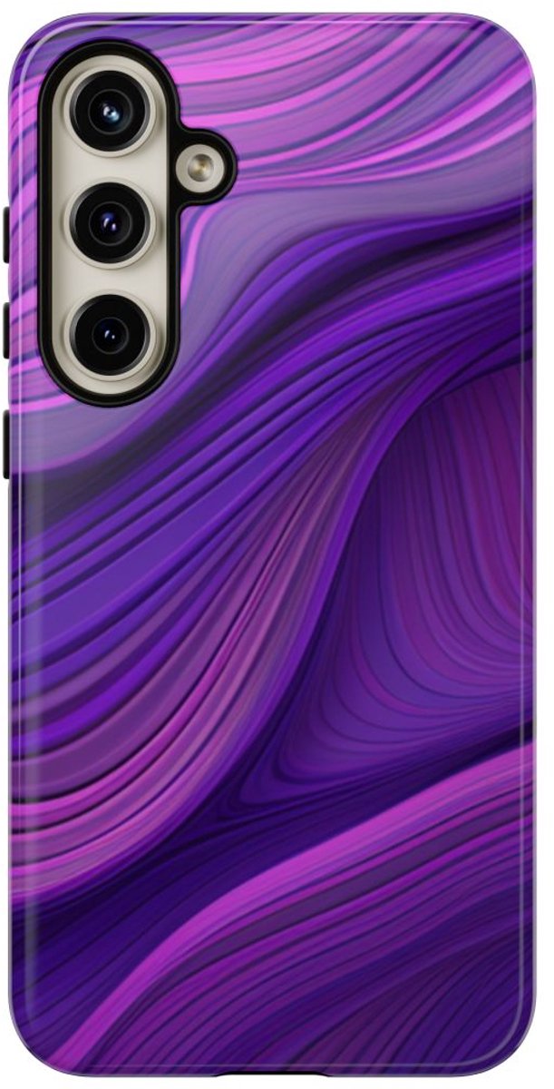 Paars Golvend Patroon – Telefoonhoesje Geschikt voor Samsung Galaxy S24 Plus