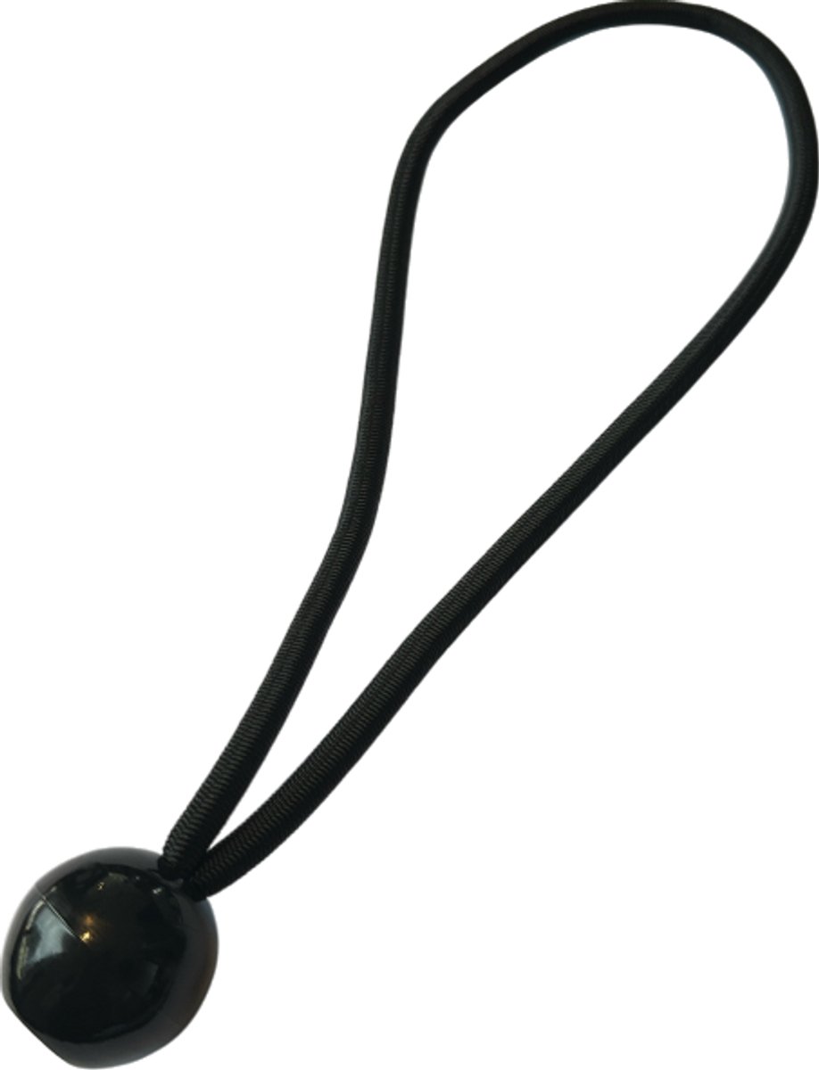 Spanelastiek met bal - 24 st - 25cm - zwart - tent - boot - schaduwdoek