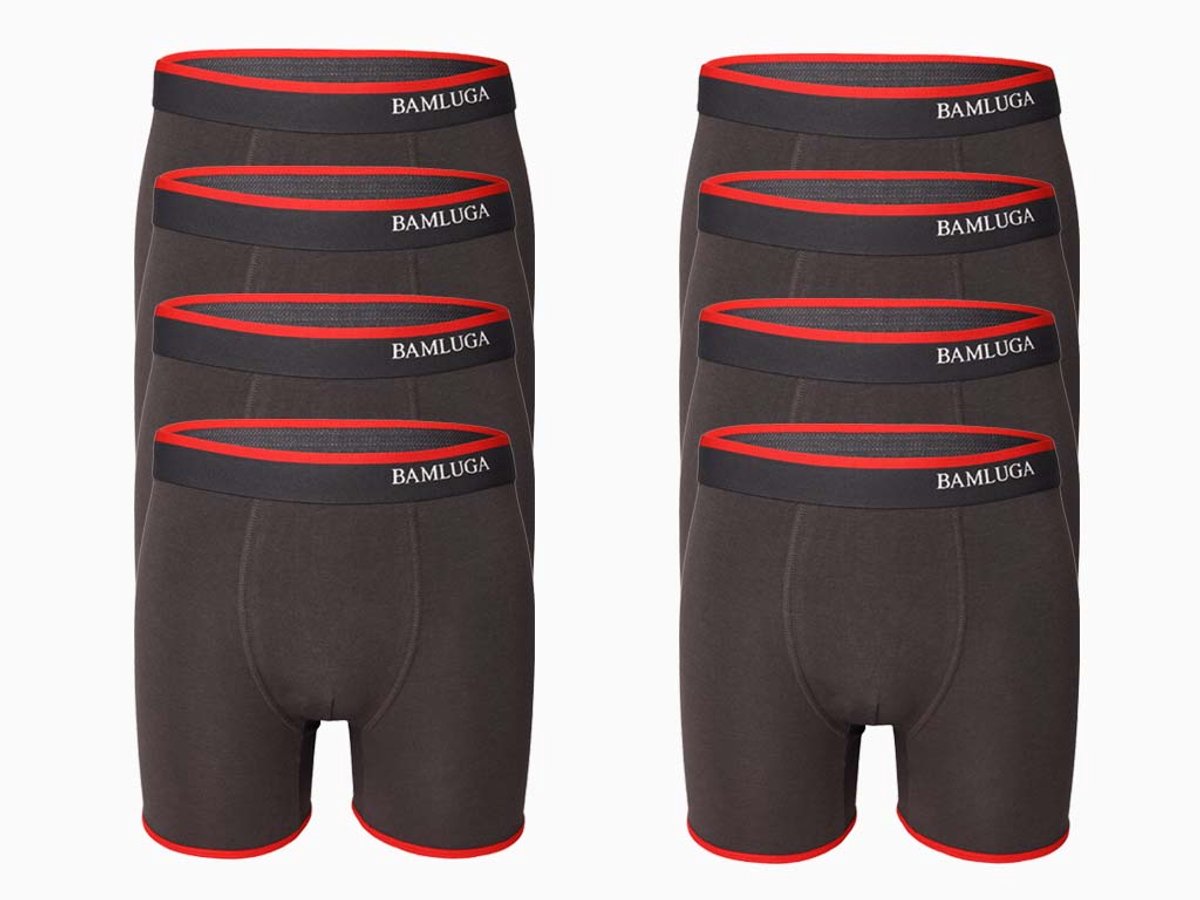 Bamboe Boxershort Slim fit Donkergrijs BAMLUGA 8-pack S
