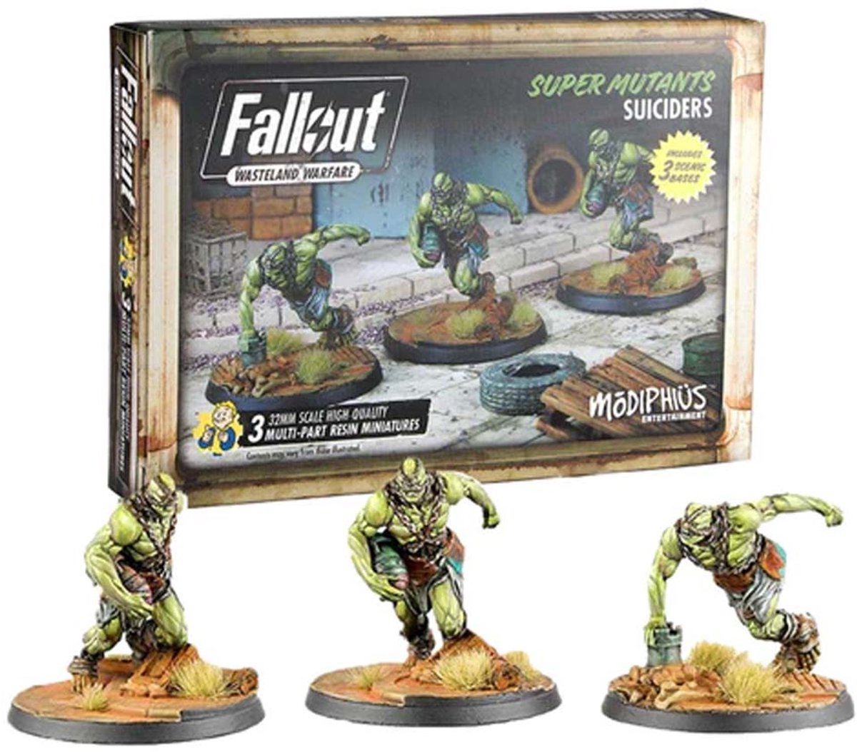 Fallout: Wasteland Warfare – Super Mutants: Suiciders - Uitbreiding - Modiphius Entertainment - Ongeschilderd