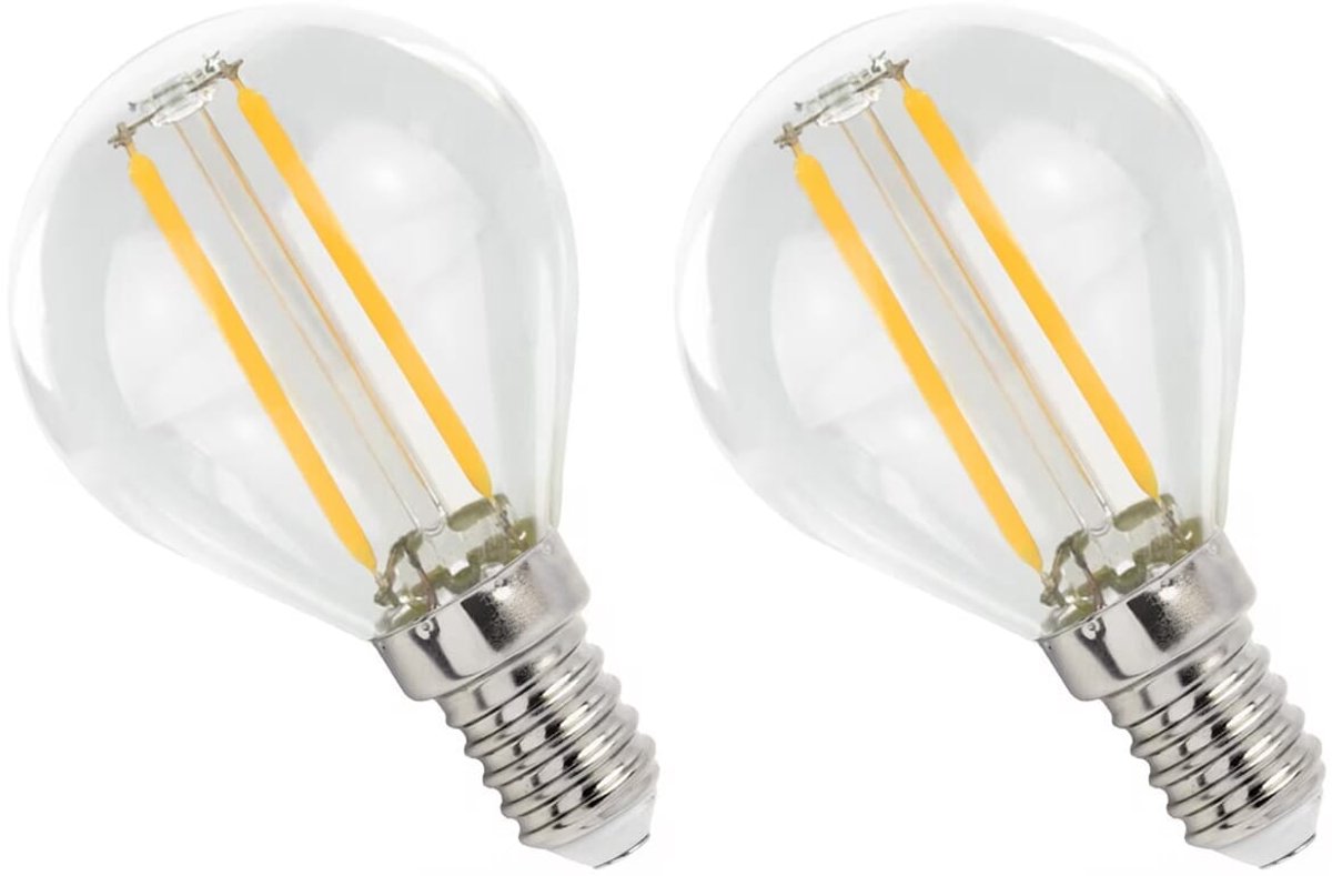 Spectrum LED Lamp E14 1W 230V - 100 Lumen - 2700K Warm wit - Gezellig licht - Energiezuinig - 2 stuks