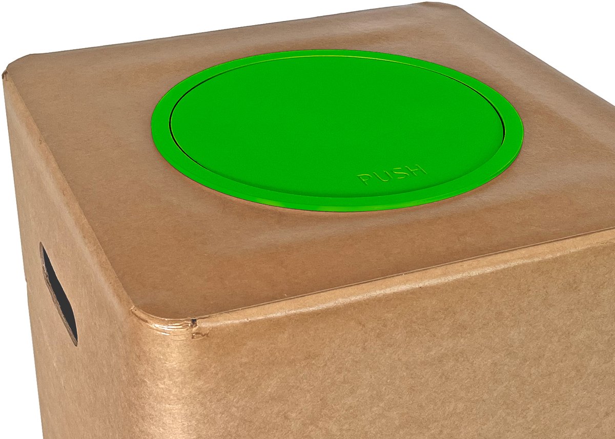 Afvalbak Pushdeksel voor Afvalbox – geschikt voor inwerpopening Ø 22 cm – Verwisselbaar – Deksel voor afvalscheiding – Groen