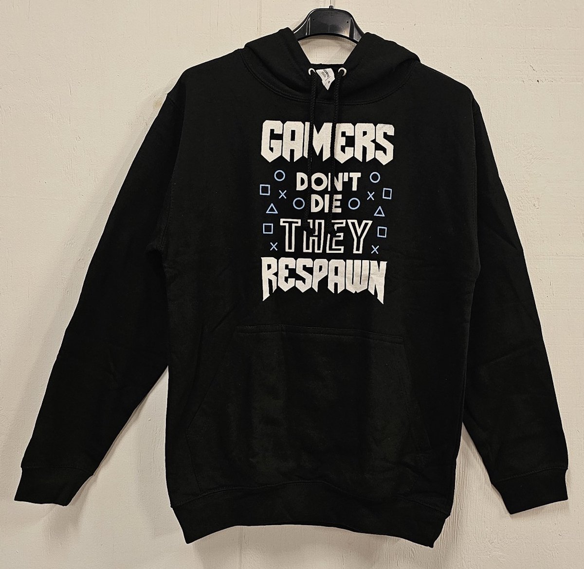 Gamers don't die Hoodie | Gaming kleding | Grappig game verjaardag cadeau Heren – Dames – Unisex | - Zwart - S