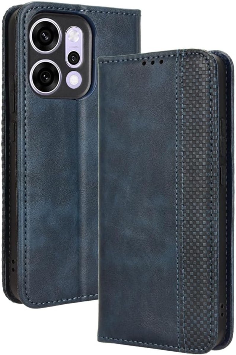 Zandarix Geschikt voor Oppo Reno 14 - Magnetic - Wallet Flip - Kickstand - Kaartvakken - Book Case Hoesje - Blauw