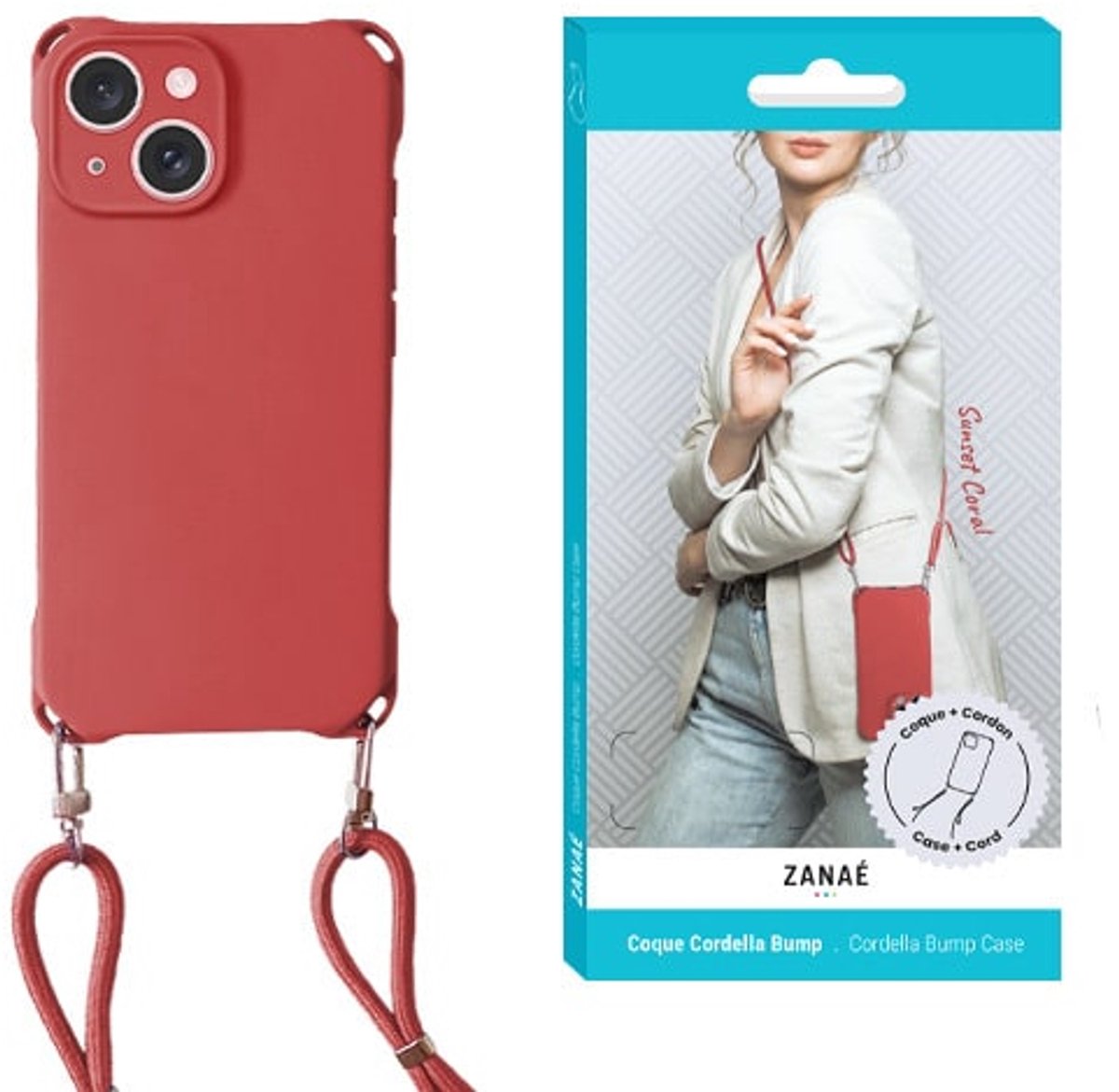 Zanae - Backcover iPhone 15 - Cordella Bump - Rood
