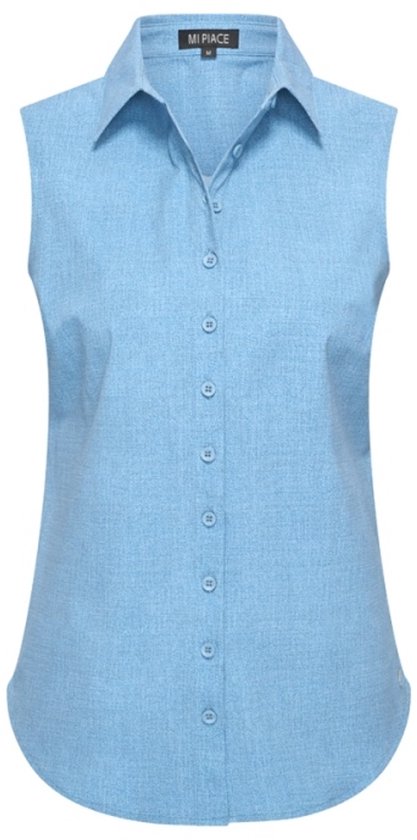MI PIACE - Travel Blouse Mouwloos Uni Denim 2299 Bleached