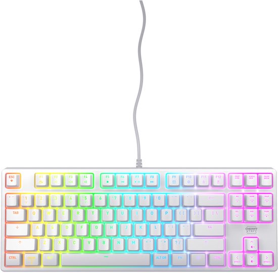 Trust GXT 833W THADO toetsenbord Gamen USB QWERTY Amerikaans Engels Wit