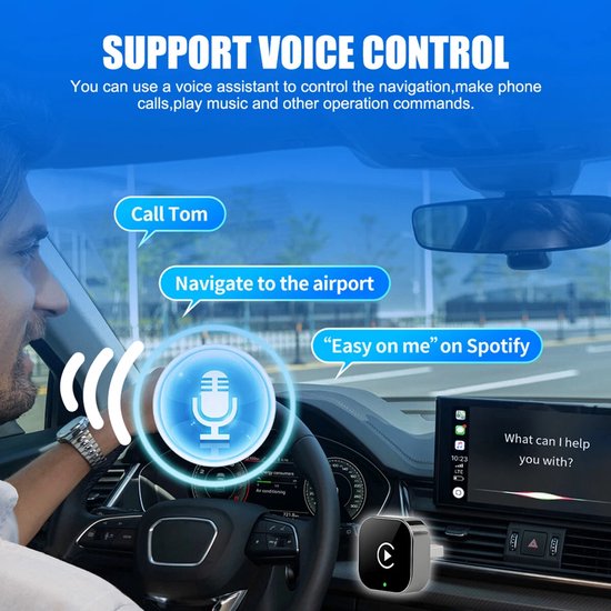 2-in-1 USB Draadloze CarPlay Android Draadloze Bluetooth van Carpuride — afbeelding 4