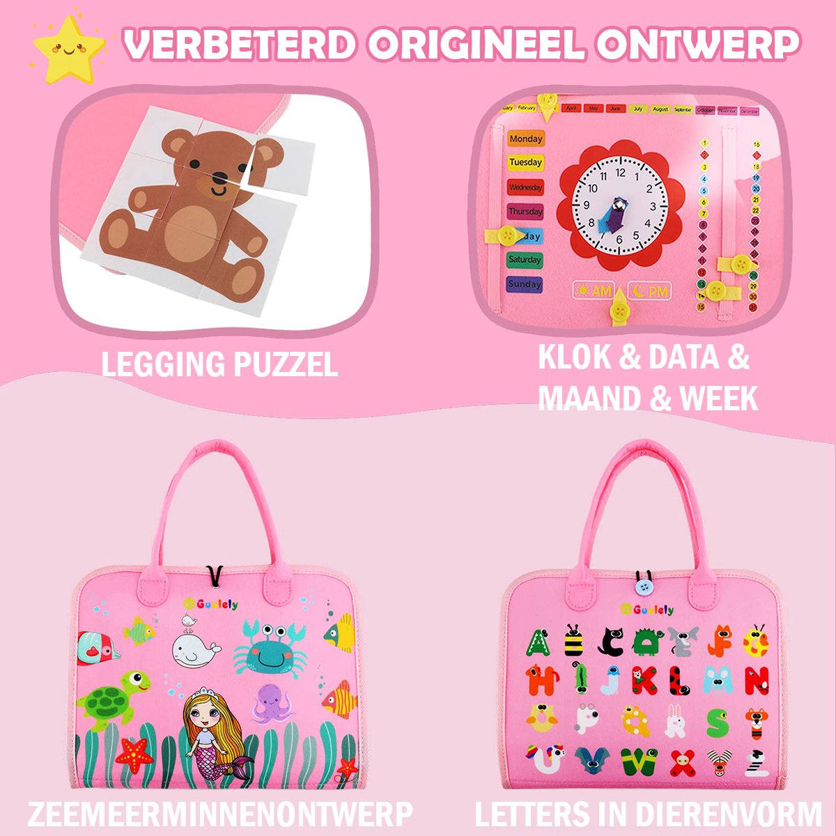 Knoppenbord – Basisvaardigheden Leer Ritsen, Strikken En Gespen – Houten Speelgoed Voor Peuters