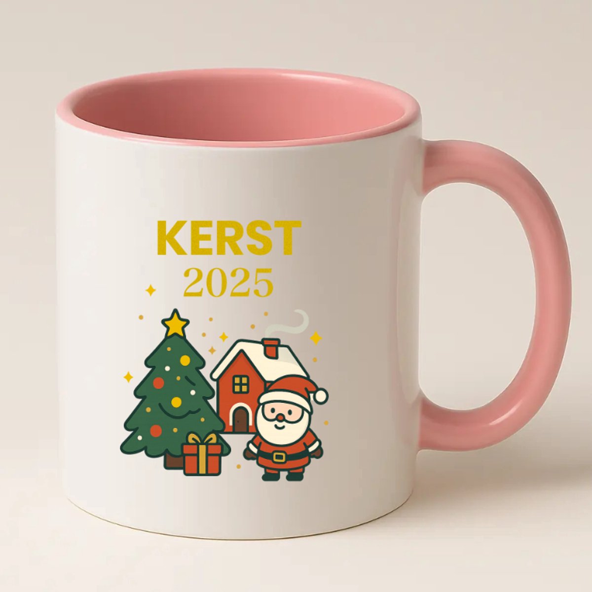 Kerstmok 2025 Roze mok - Kerstcadeau - Voor thuis of op kantoor - Leuk voor in een Kerstpakket