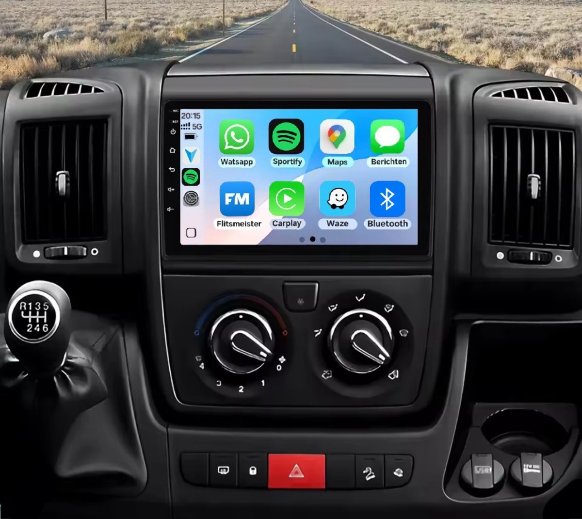 Autoradio 2/32GB met Carplay en Android auto | Geschikt voor Fiat Ducato, Peugeot Boxer, Citroen Jumper 2005-2021 | Radio scherm met Navigatie | 2005 2006 2007 2008 2009 2010 2011 2012 2013 2014 2015 2016 2017 2018 2019 2020 2021 camper