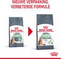 Vergelijking van de oude en nieuwe verpakking van Royal Canin Digestive Care. De nieuwe verpakking toont 95% gezonde ontlasting.