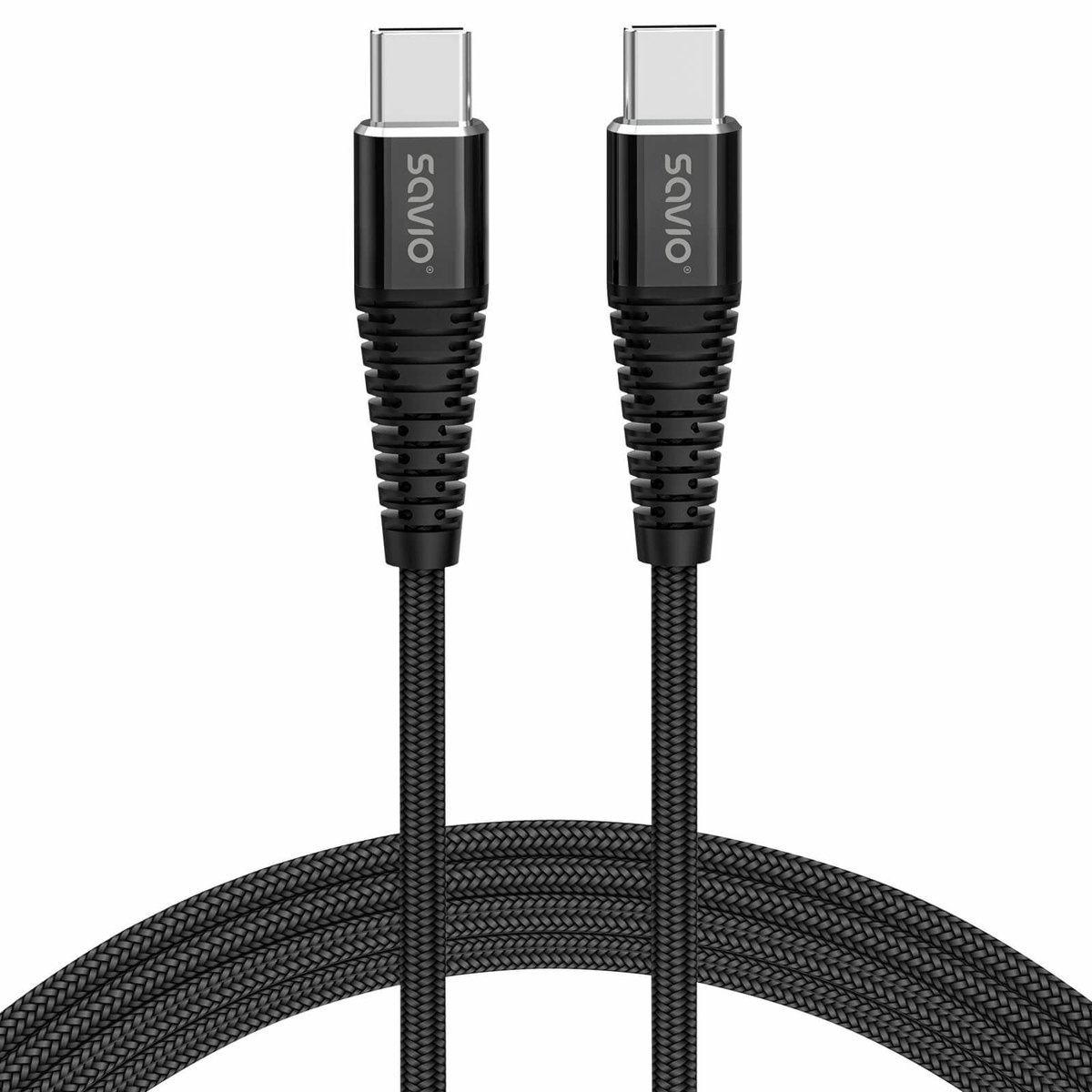 Savio CL-159 USB-kabel 1 m USB 2.0 USB C - USB C Zwart