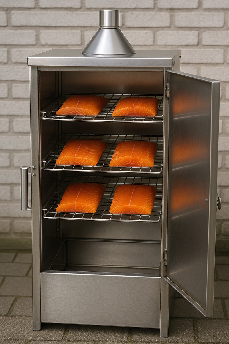 Roestvrijstalen koude rookgenerator met handgrepen voor alle afsluitbare grills, koude