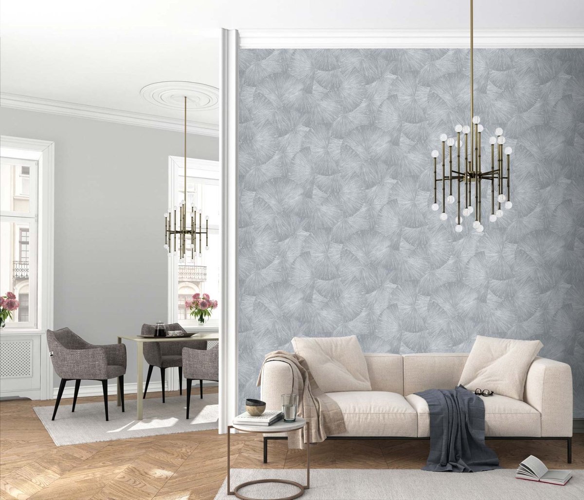 Zilver behang metallic, effen behang Guido Maria Kretschmer, BRICOFLOR.nl