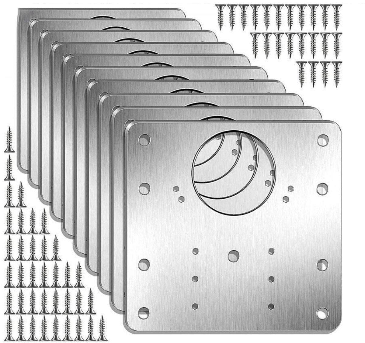 EXCITAT Scharnierreparatieplaten - roestvrij staal - 9 x 9 cm - inclusief schroeven - voor het repareren van deuren, kasten, meubels, laden, dozen en ramen - 12 stuks
