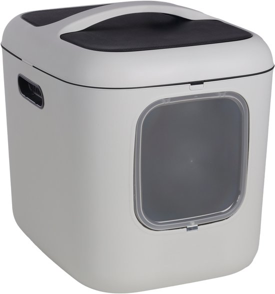 Flamingo Romy XXL kattenbak review — gesloten model met magnetische deur, koolfilter en gerecycleerd kunststof in antraciet