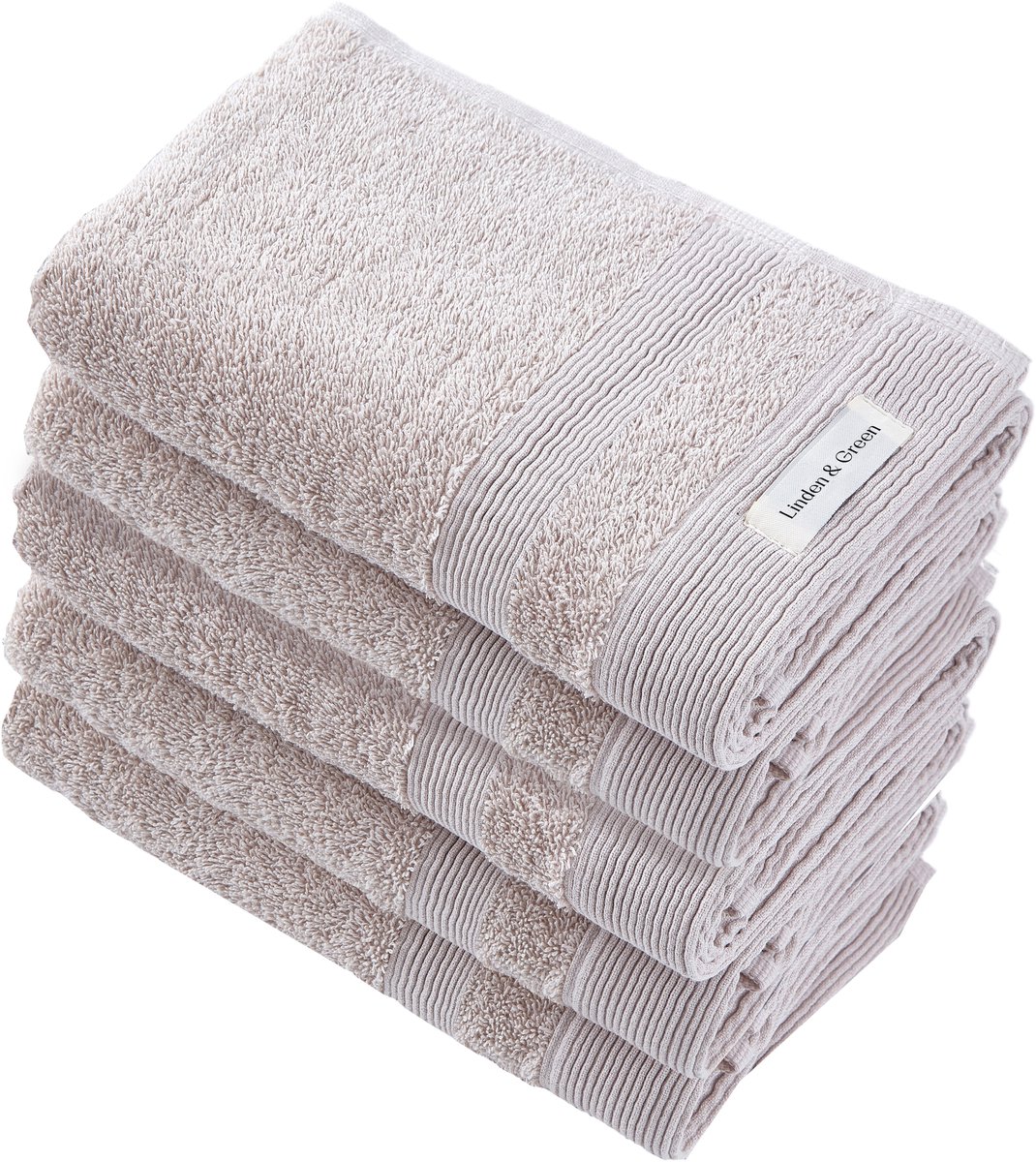 L&G - Handdoeken - 5-delig - 5 Handdoeken 50x100 cm - 100% Katoen - Beige Handdoek - Haarhanddoek