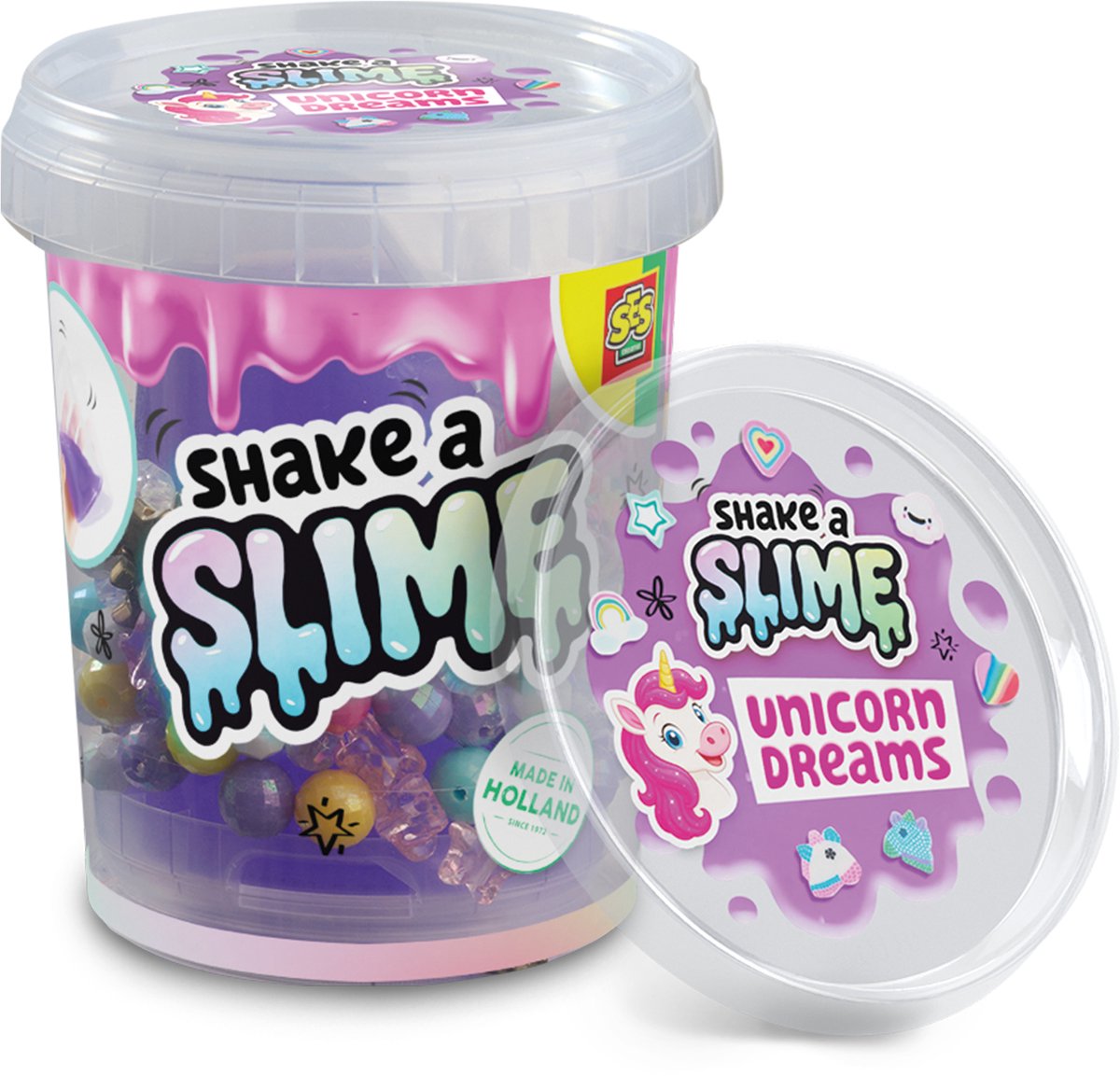 SES Creative Shake a Slime - Unicorn dreams - Slijm - Glutenvrij - Goed Uitwasbaar - Voor Kinderen Vanaf 5 Jaar - 200g