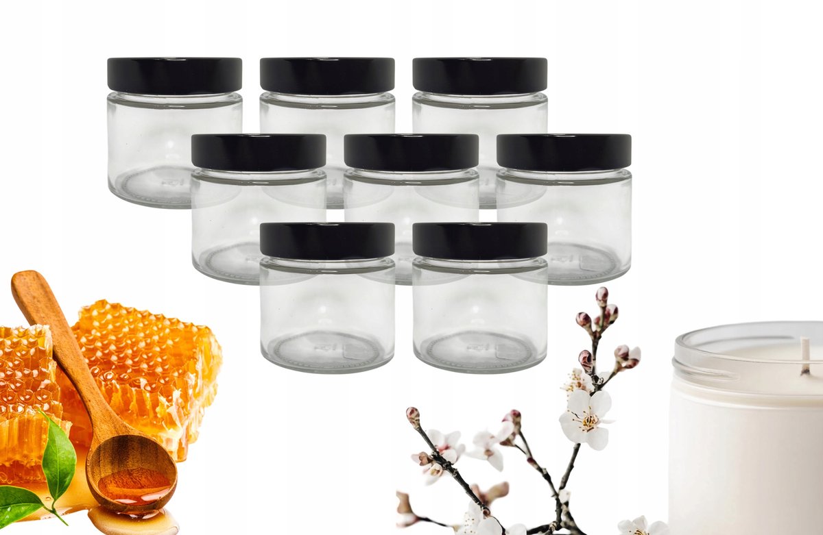 8x Glazen Pot 0,212L PREZIOSO met Deksel - Ideaal voor Bewaren en Decoreren