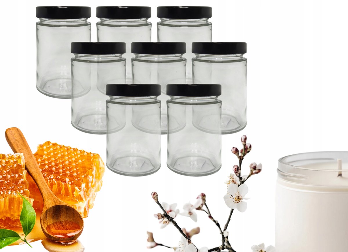 8x Glazen Pot 0.325L Prezioso met Deksel - Ideaal voor Bewaren & Decoratie