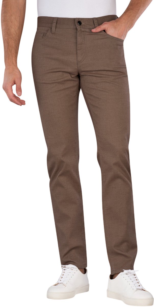 Alberto - 5-Pocket - Mannen - W34 X L30 - Bruin - Katoen - 4817-1424 Pipe