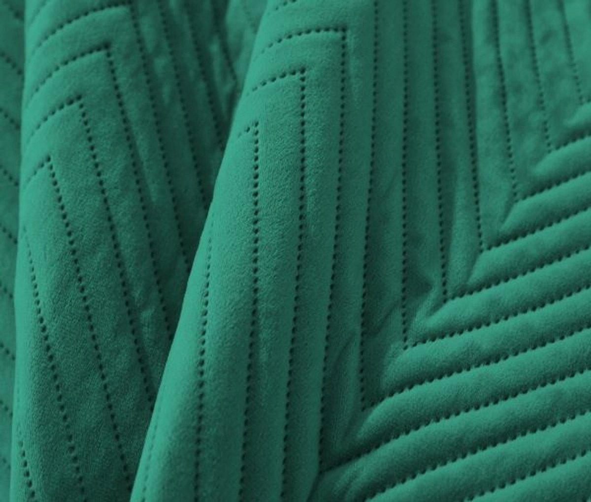 Decoratieve Velours Sprei 170x210 cm Groen Visgraat