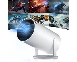 SNJY® Mini Beamer - Mini Projector - Beamer 4k - 180° Draaibaar - Wit