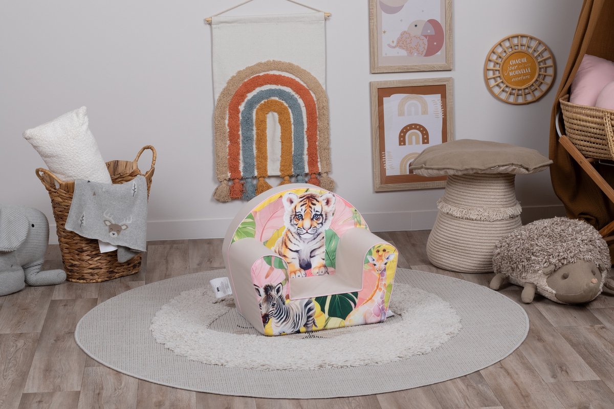 Kinderzetel Kinderzetel Tijger Roze Kinderfauteuil - afbeelding 5