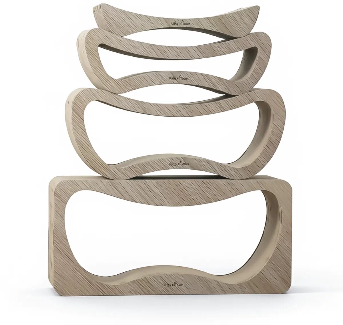 Kitty Town Deluxe Krabmeubel Sofa Set – Licht Eiken - Krabmeubel - Krabplank - Krabmat - Krabpaal karton