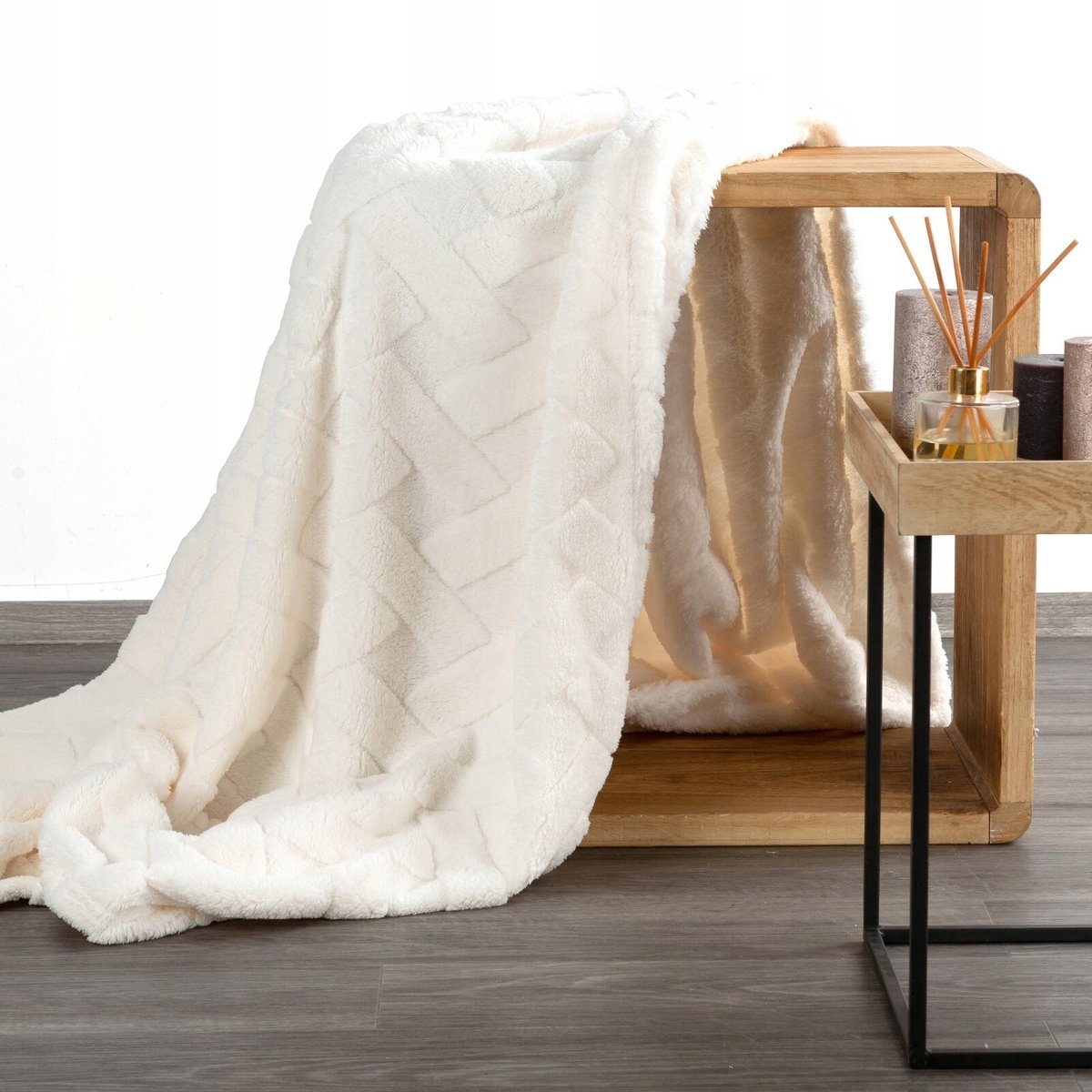 Zachte Plaid 170x210cm - Luxe Microvezel Dekentje in Visgraatpatroon