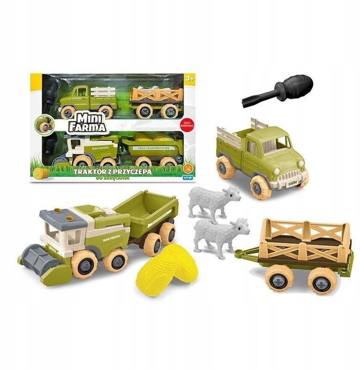 Artyk Traktor met Aanhanger - Draaibaar Speelgoed voor Kinderen 3+