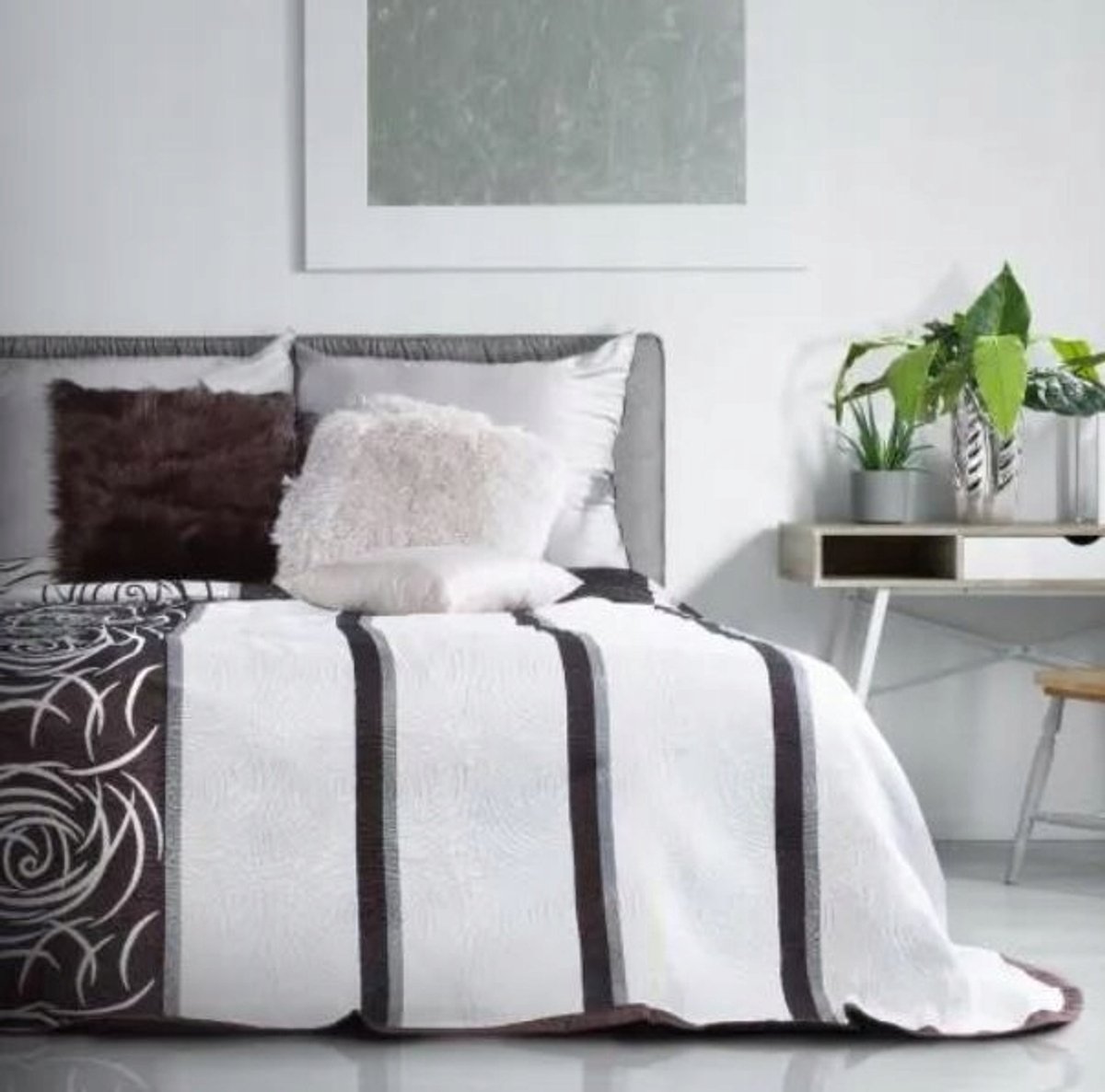 Eurofirany Sue Plaid 240x260 cm - Bruin/Crème