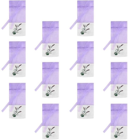 EXCITAT Lavendelzakjes - Lege zakjes - Paarse trekkoordgaaszakjes - Voor lavendel, specerijen en kruiden - 20 stuks