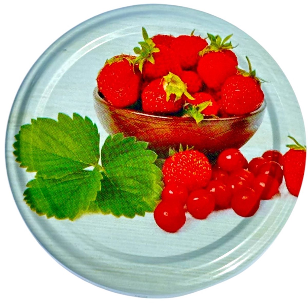20x metalen weckpotdeksels 66mm met fruitmotief, 4 knoppen
