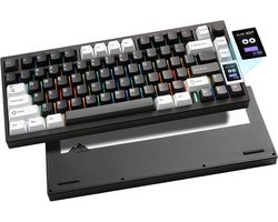 Yunzii AL80 - Zwart - Aluminium Mechanisch Draadloos Toetsenbord - 75% - Qwerty - Gaming Keyboard - RGB Lichten - Cacao Cream V2 Switch