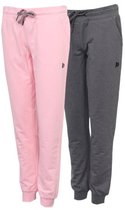 2-Pack Donnay - Stretch Joggingbroek met Elastiek (Jana) - Sportbroek - Dames - Pink/Charcoal (1346) - maat M