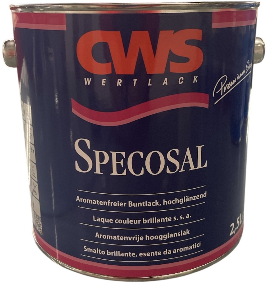 CWS Specosal - Solventgedragen hoogglanslak - Binnen en buiten - Hout en diverse materialen - 2.50 L - RAL 9010 Pure White ( gebrokenwit)